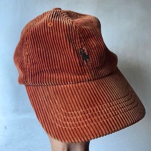 Orange Polo Ralph Lauren Corduroy Baseball Hat